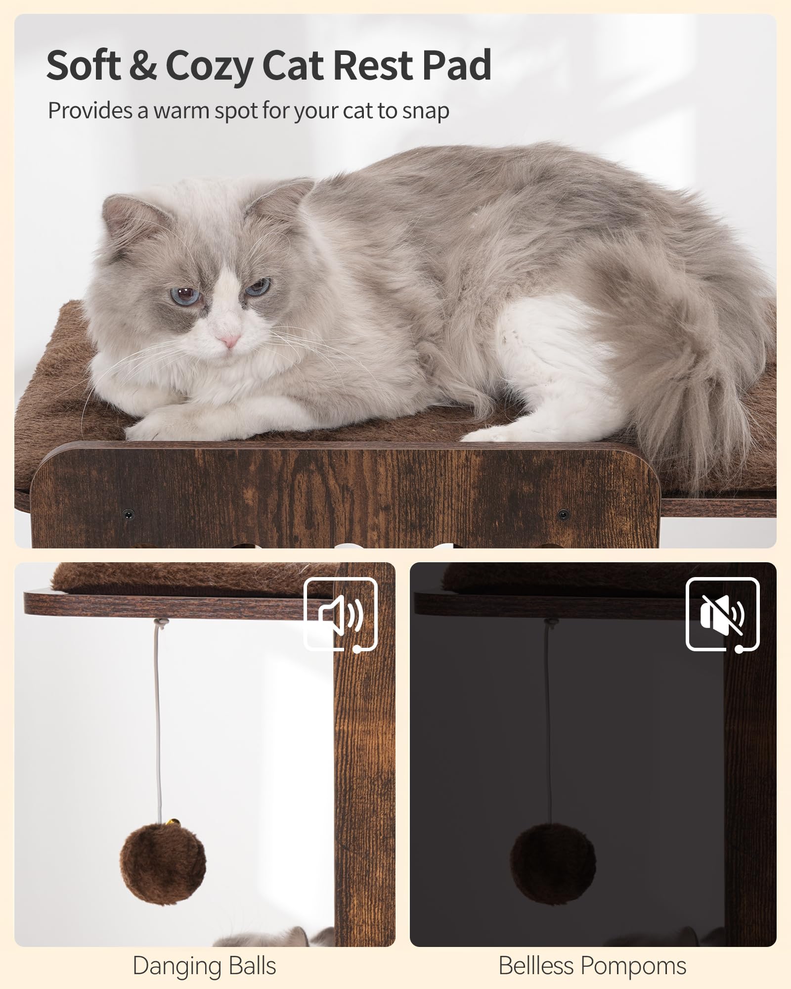 FourFurPets cat tree with illustrated instructions simplifies assembly.