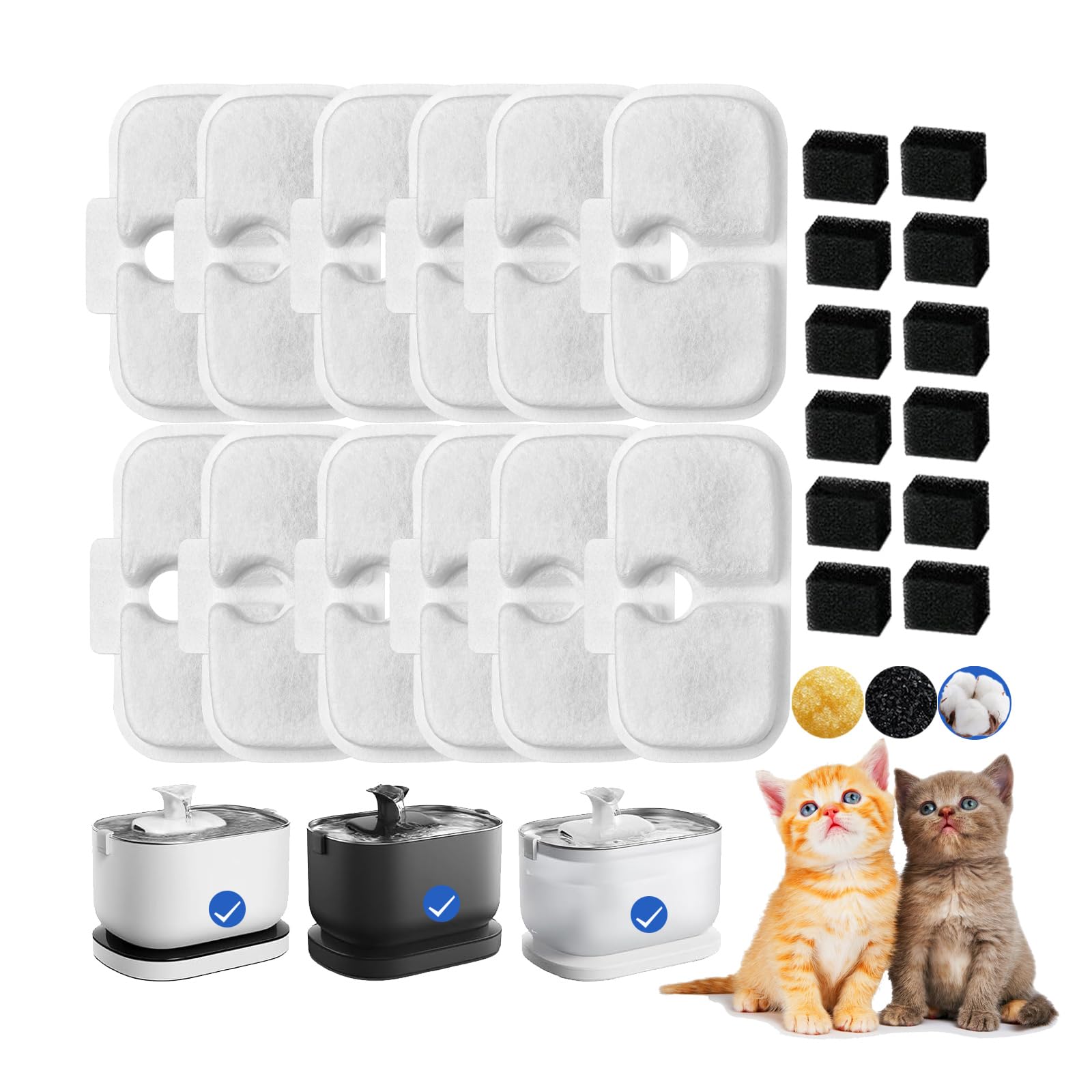 FOURHARVEST cat water fountain filter packaging for Dockstream fountains