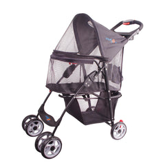 FOURPAW full-window stroller front view lets pets safely enjoy outdoor views