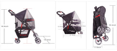 FOURPAW full-window stroller side view highlights roomy interior for comfort