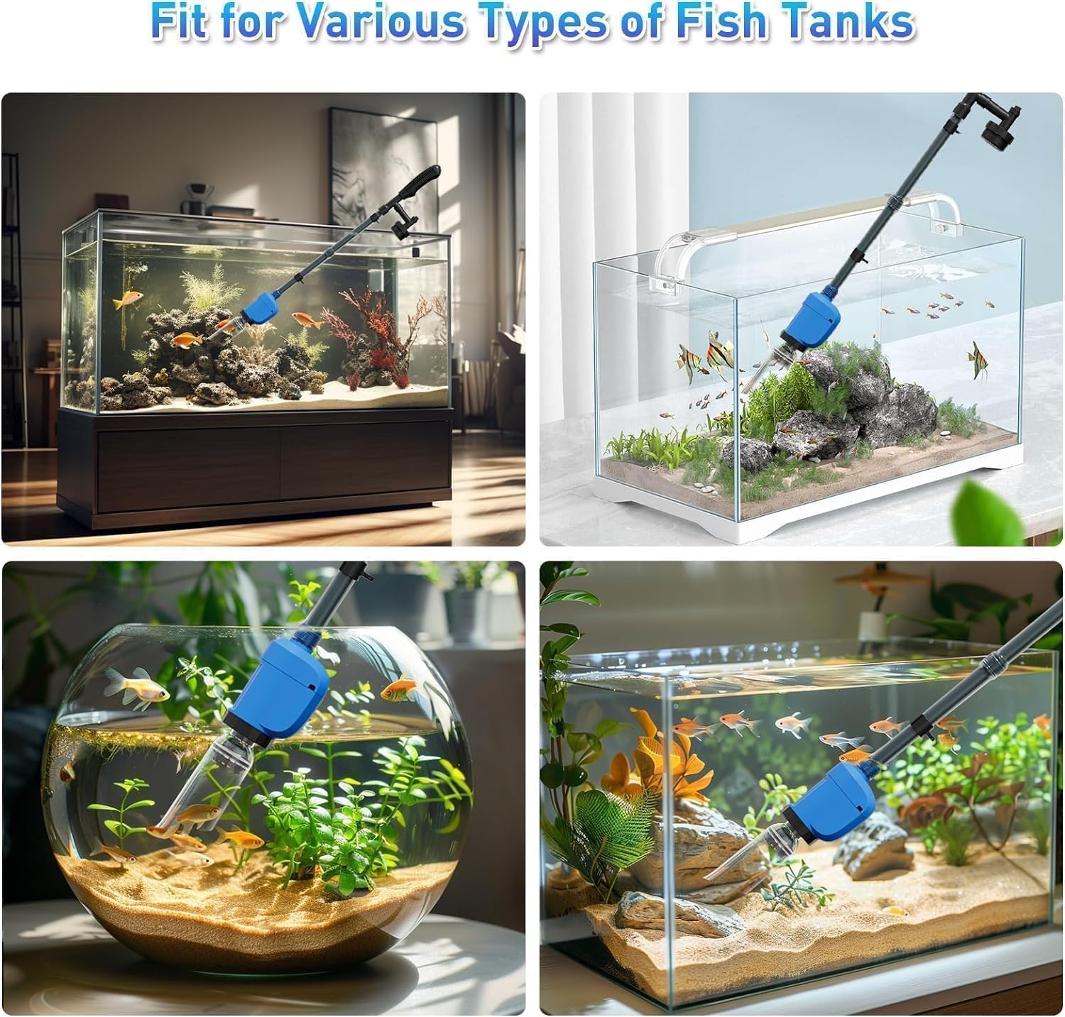 FOUSIUTIM extension tube reaches deep sand without disturbing aquascape
