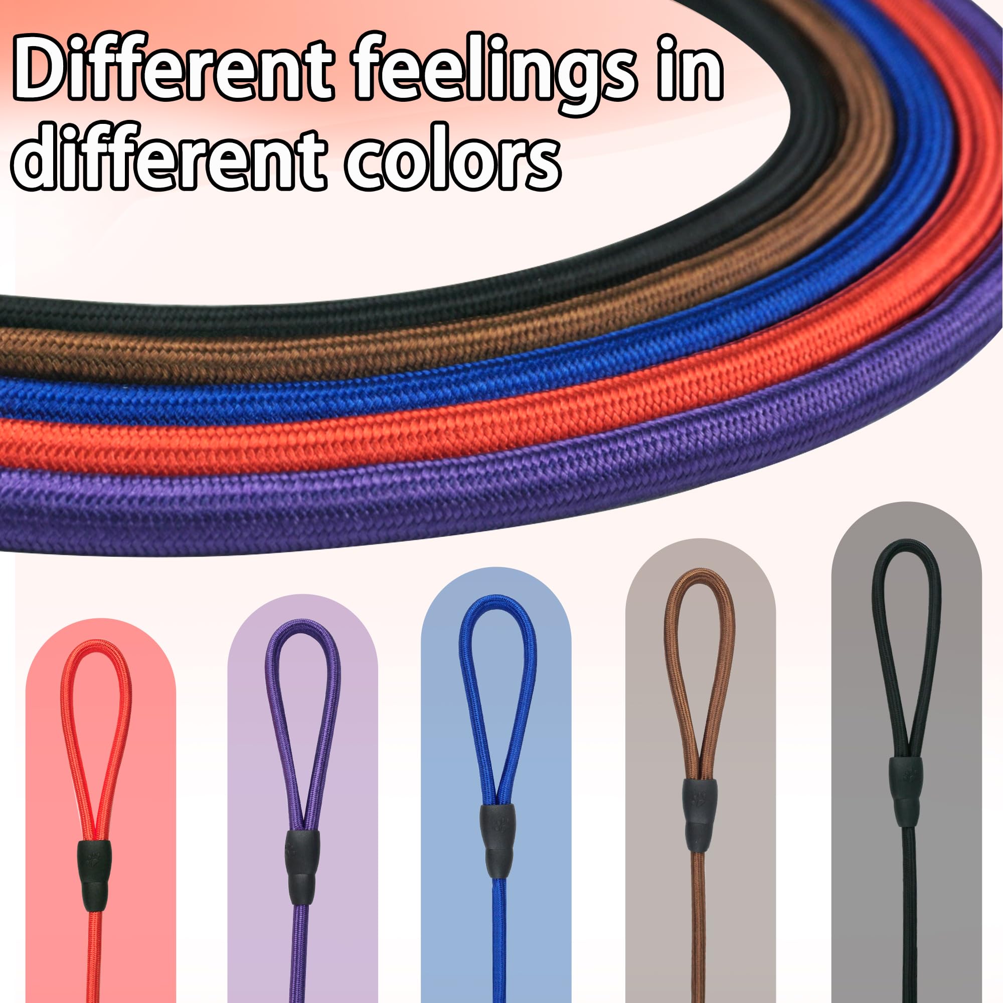 FOVRLZSE purple nylon dog leash five-pack slip-lead for puppy training