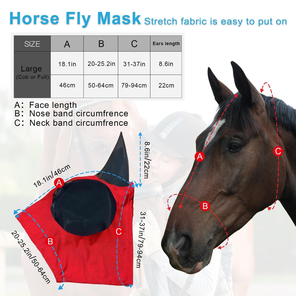 FOXLVDA fly mask highlights eyes and ears protection with full coverage