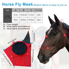 FOXLVDA fly mask highlights eyes and ears protection with full coverage