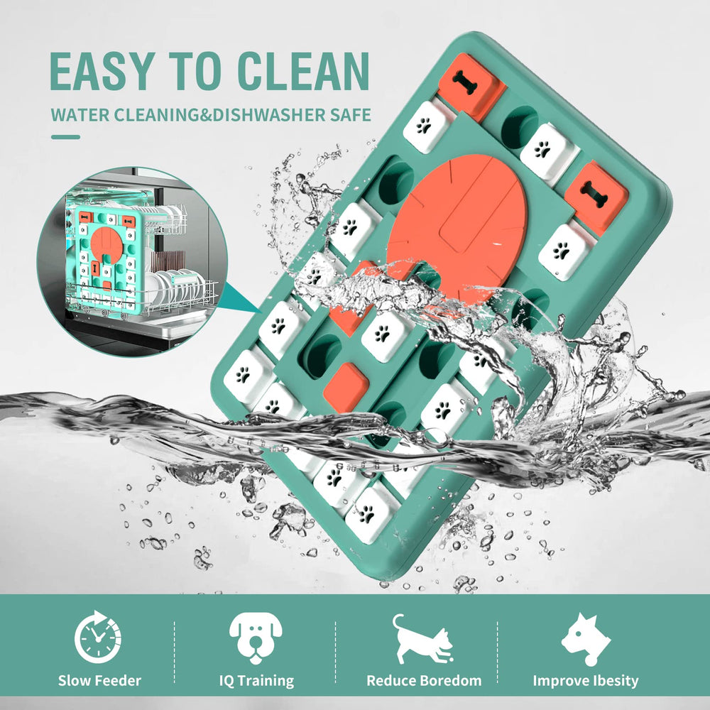 FOXMM dog puzzle toy with anti-slip base keeping it steady on the floor