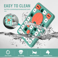 FOXMM dog puzzle toy with anti-slip base keeping it steady on the floor