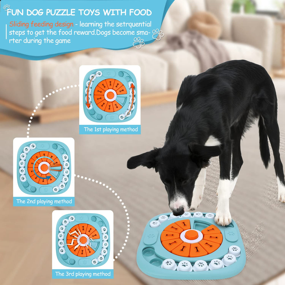 FOXMM dog puzzle toy close-up highlights non-removable parts for safety during play.