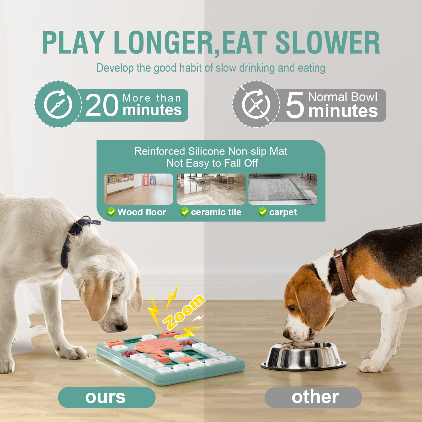 FOXMM dog puzzle toy made of food-safe PP material for durable play