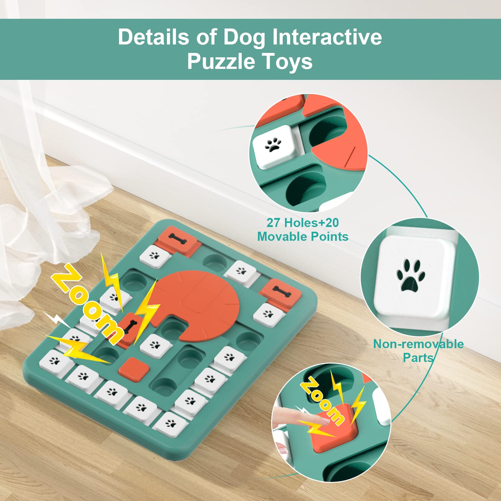 FOXMM dog puzzle toy suitable for larger dogs to grow with challenges
