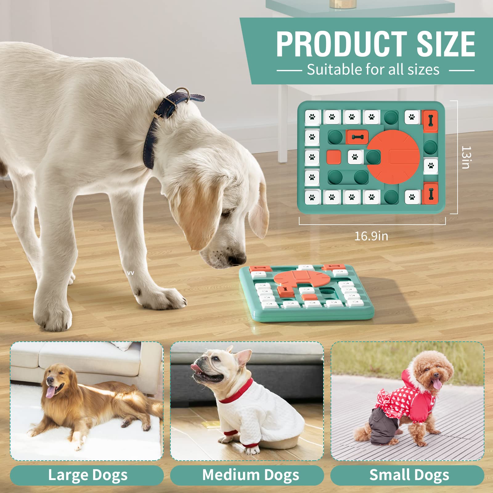 FOXMM dog puzzle toy showing non-removable internal parts for safety