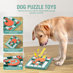 FOXMM dog puzzle toy with squeaky center attracting attention during play