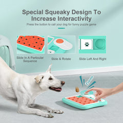 FOXMM treat puzzle with squeaky center to increase engagement during play