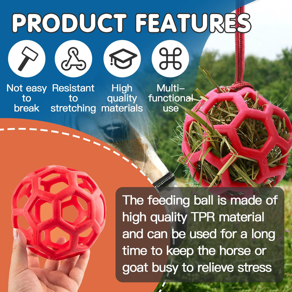 Foycow bright color hay ball in action showing motion and engagement.