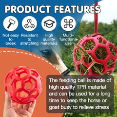 Foycow bright color hay ball in action showing motion and engagement.