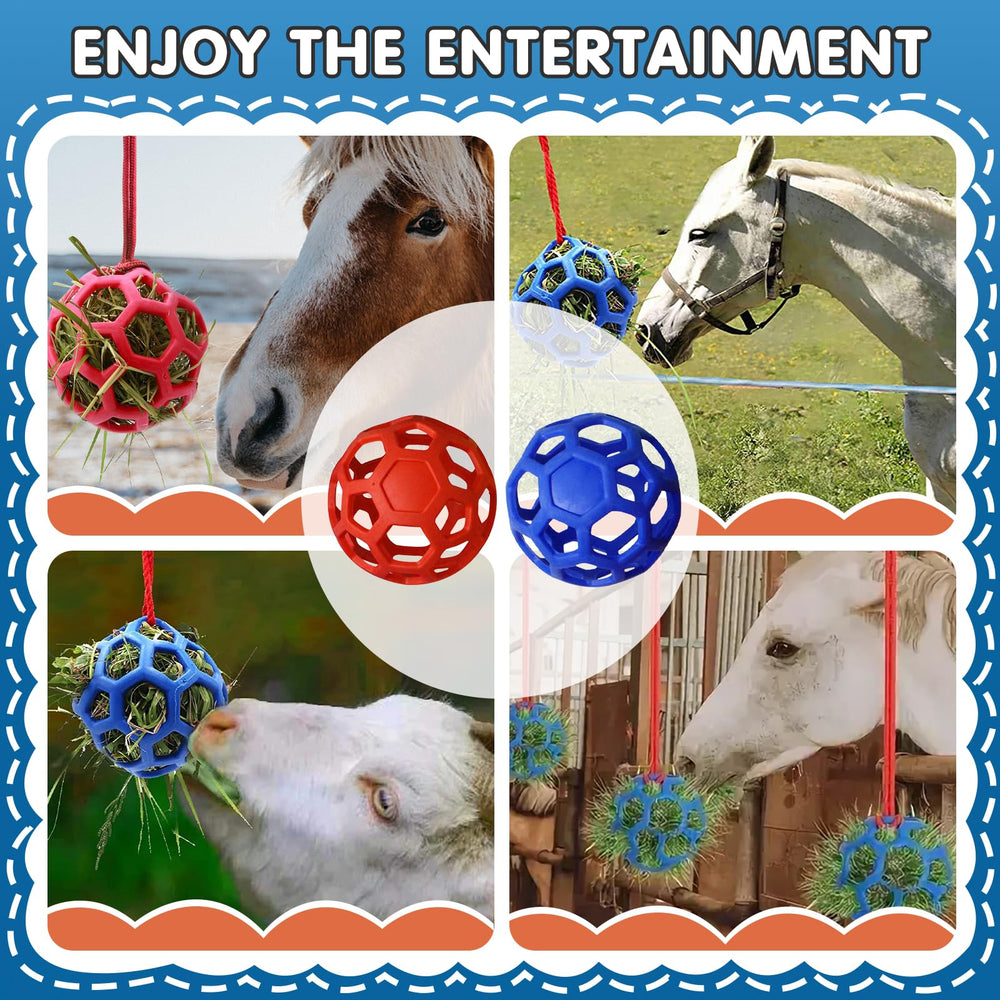 Foycow hanging hay ball toy encourages activity and stress relief.