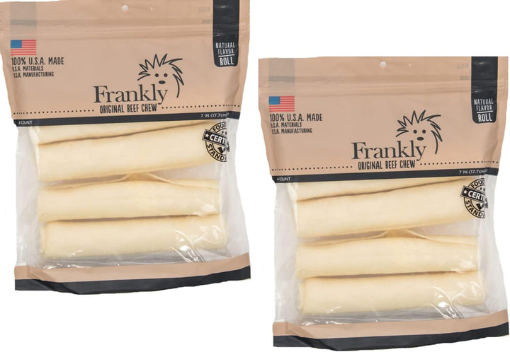 Frankly Original beef chew roll close-up reveals chewy texture dogs enjoy.