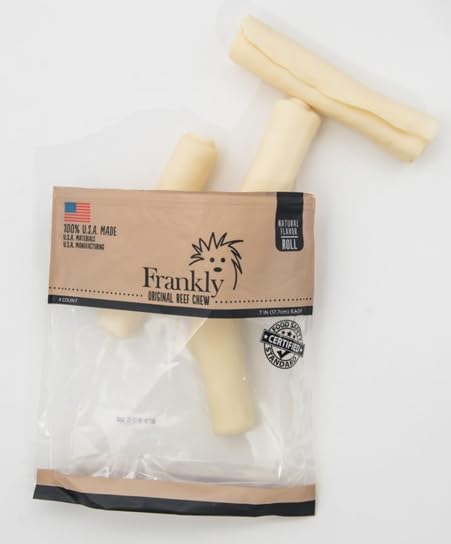 Frankly Original beef chew rolls two-pack display ready for at-home use.