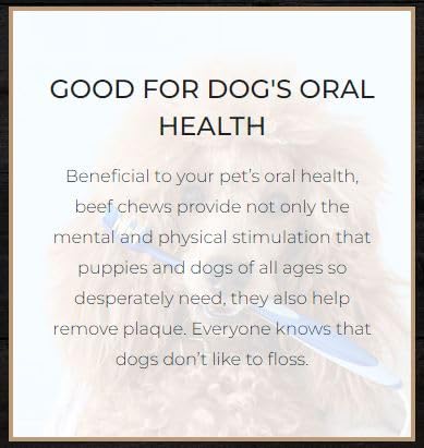 Frankly Pet Original Beef Chew Chips collagen-rich chew texture supports satisfying chewing sessions