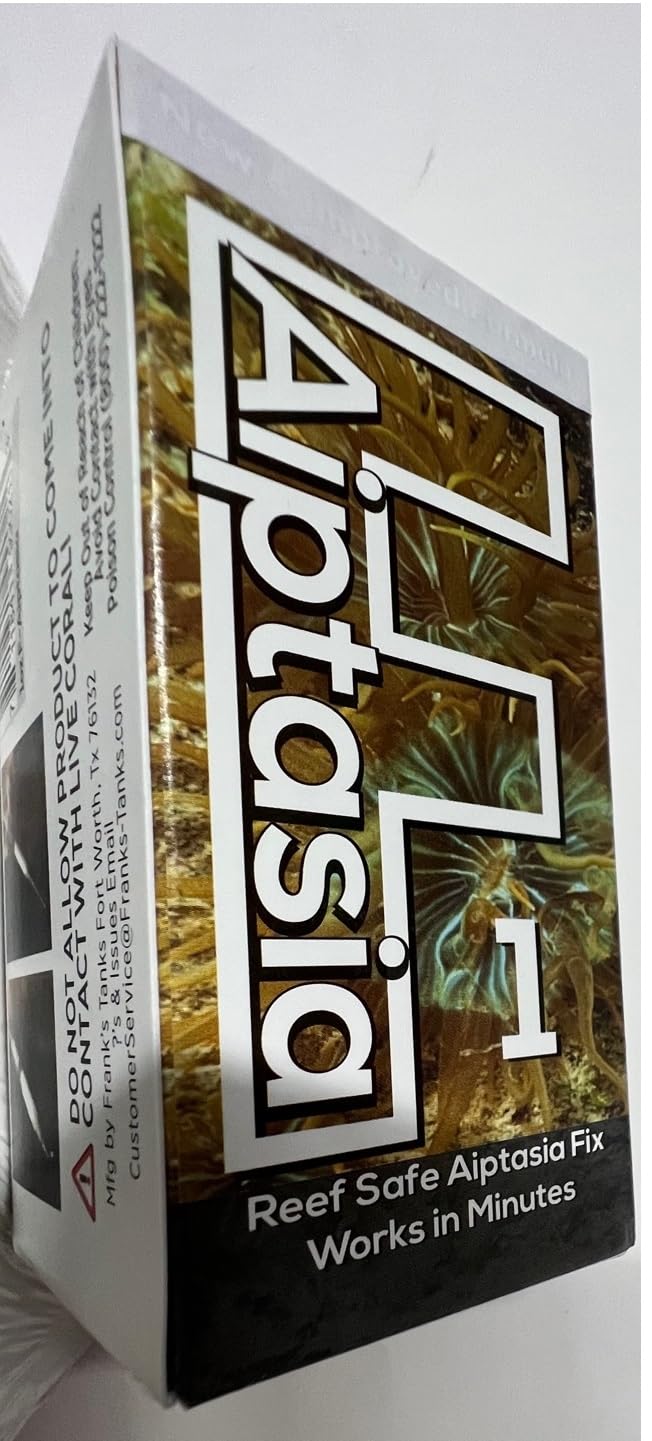 Franks Tanks Last Food bottle label close-up, clear directions for reef aquariums