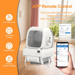 FRCFRC app control interface shows real-time cat data.