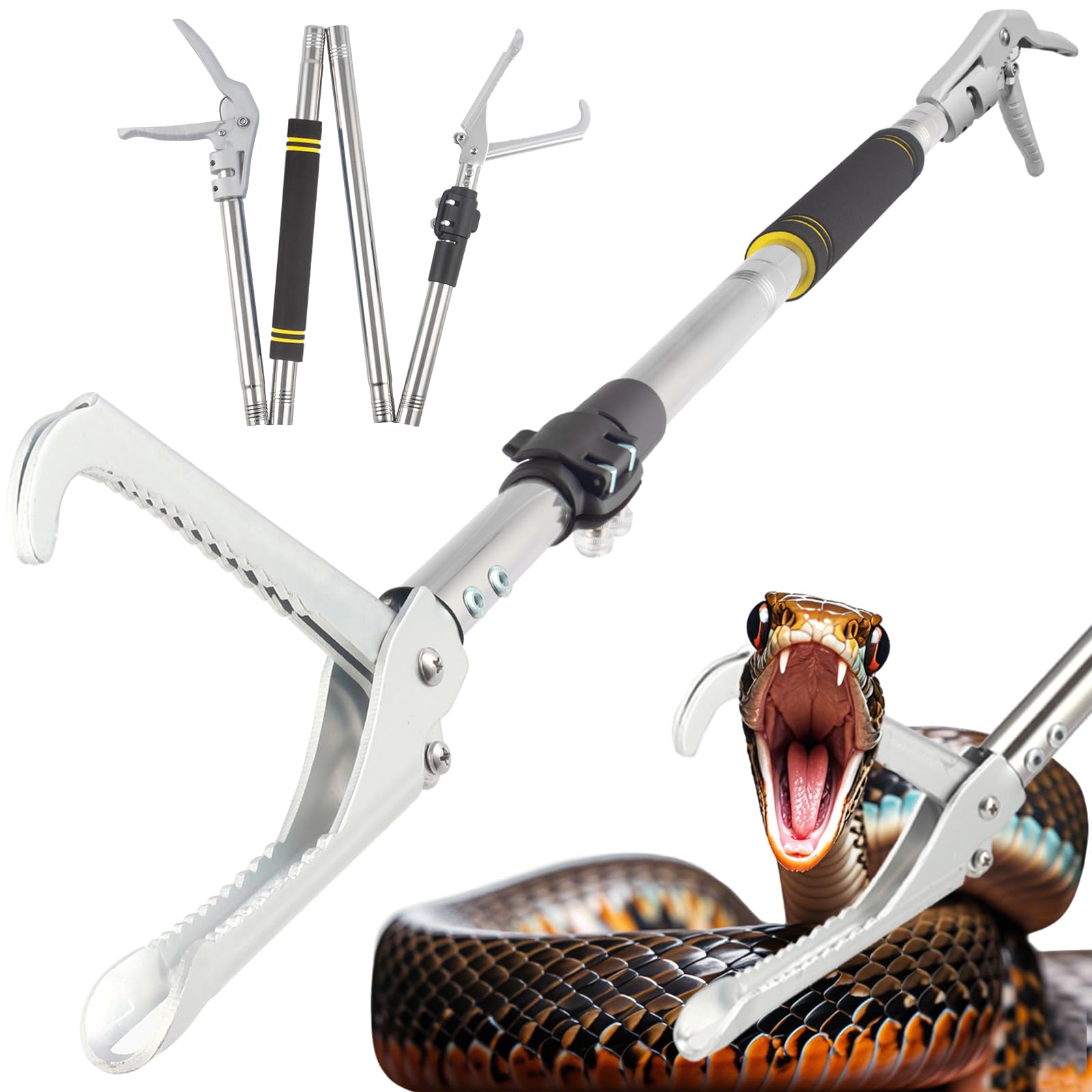Frebuta 69-inch snake tongs offer extended reach for safer handling.