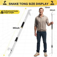 Frebuta snake tongs with wide jaws for a gentle grip.