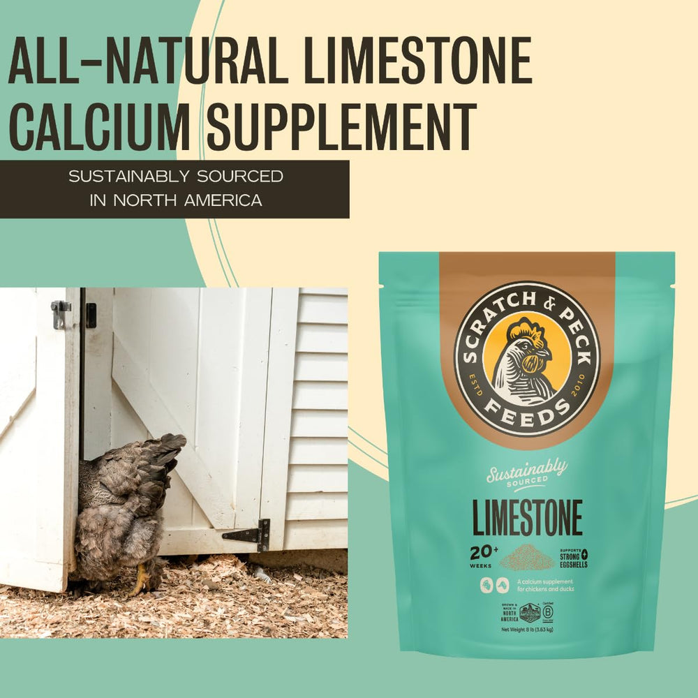 Free-choice calcium area for chickens using Scratch and Peck supplement