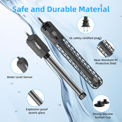 FREESEA submersible heater installed inside a tank for steady heating