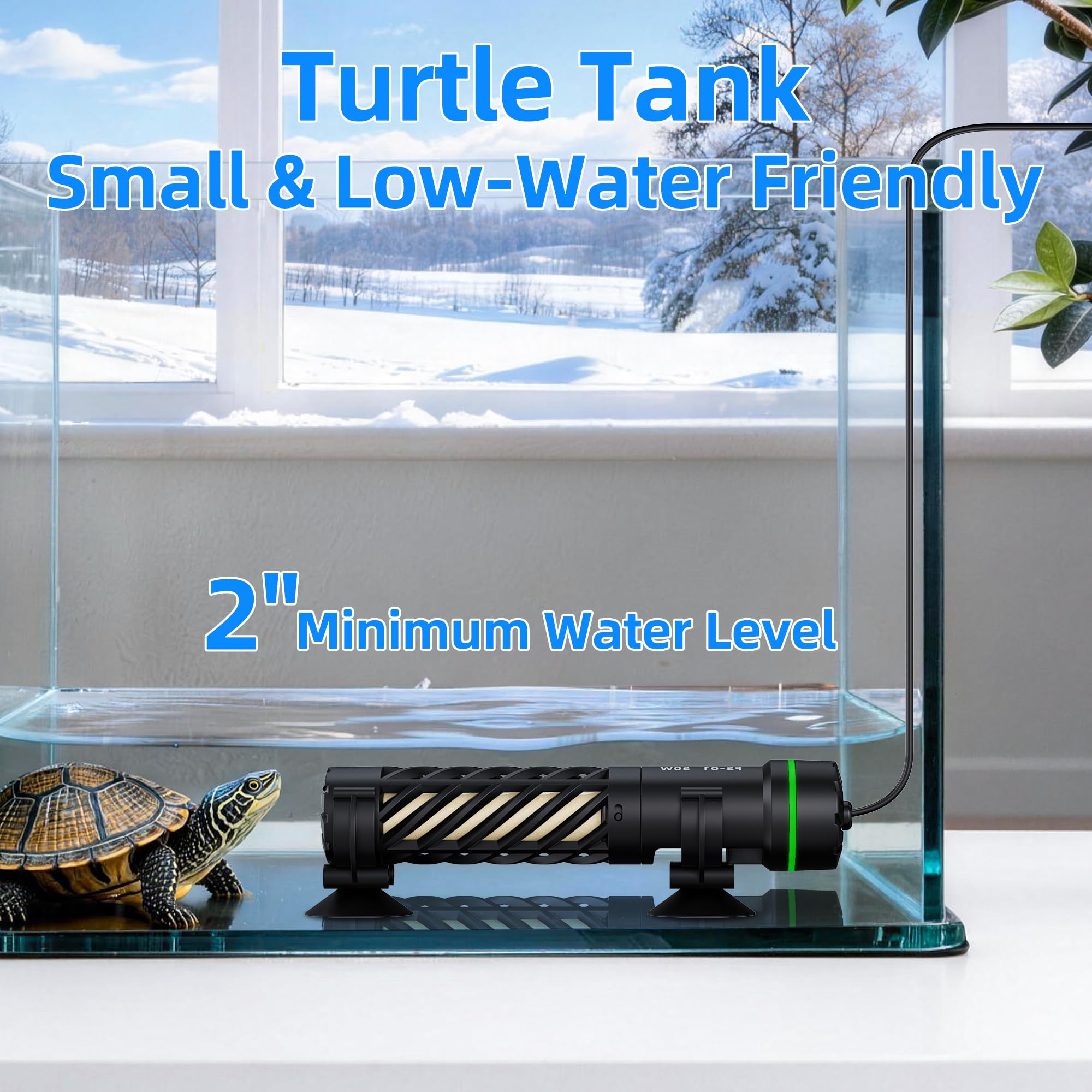 FREESEA Aysoner heater includes suction cups and thermometer stickers for quick setup