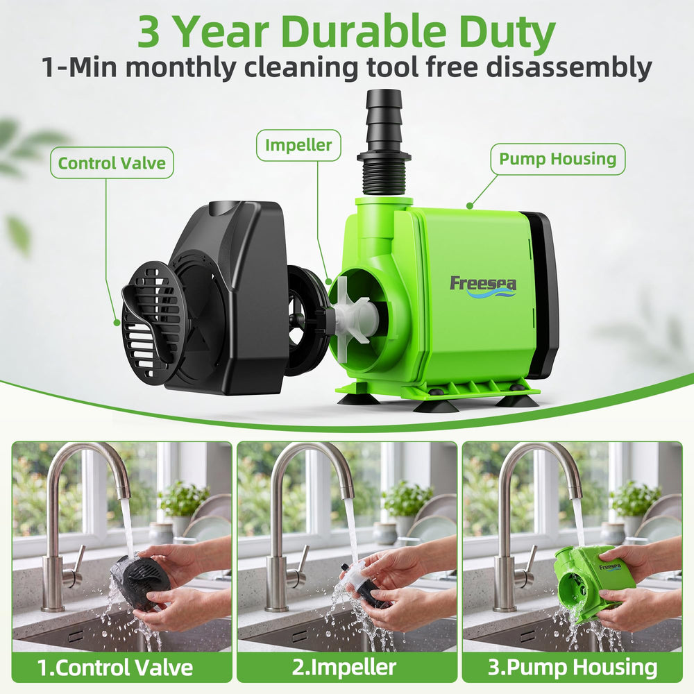 FREESEA fountain pump multiuse-aquarium shows versatile application in aquariums and ponds