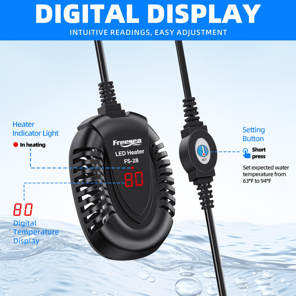 FREESEA LED temperature display shows real-time warmth clearly.