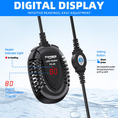 FREESEA LED temperature display shows real-time warmth clearly.