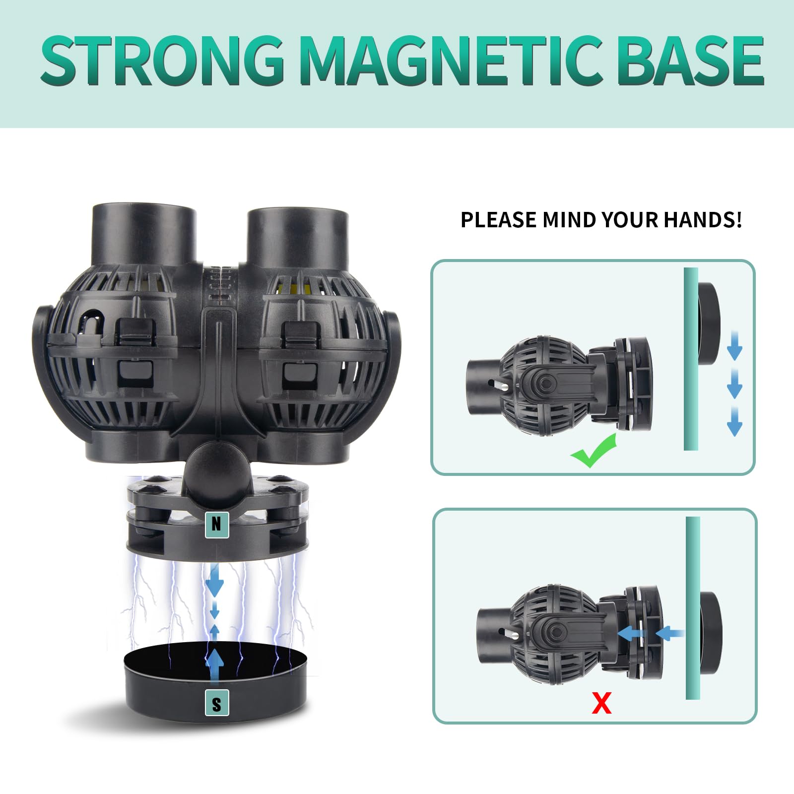 FREESEA quiet operation with stable magnetic base minimizes tank noise
