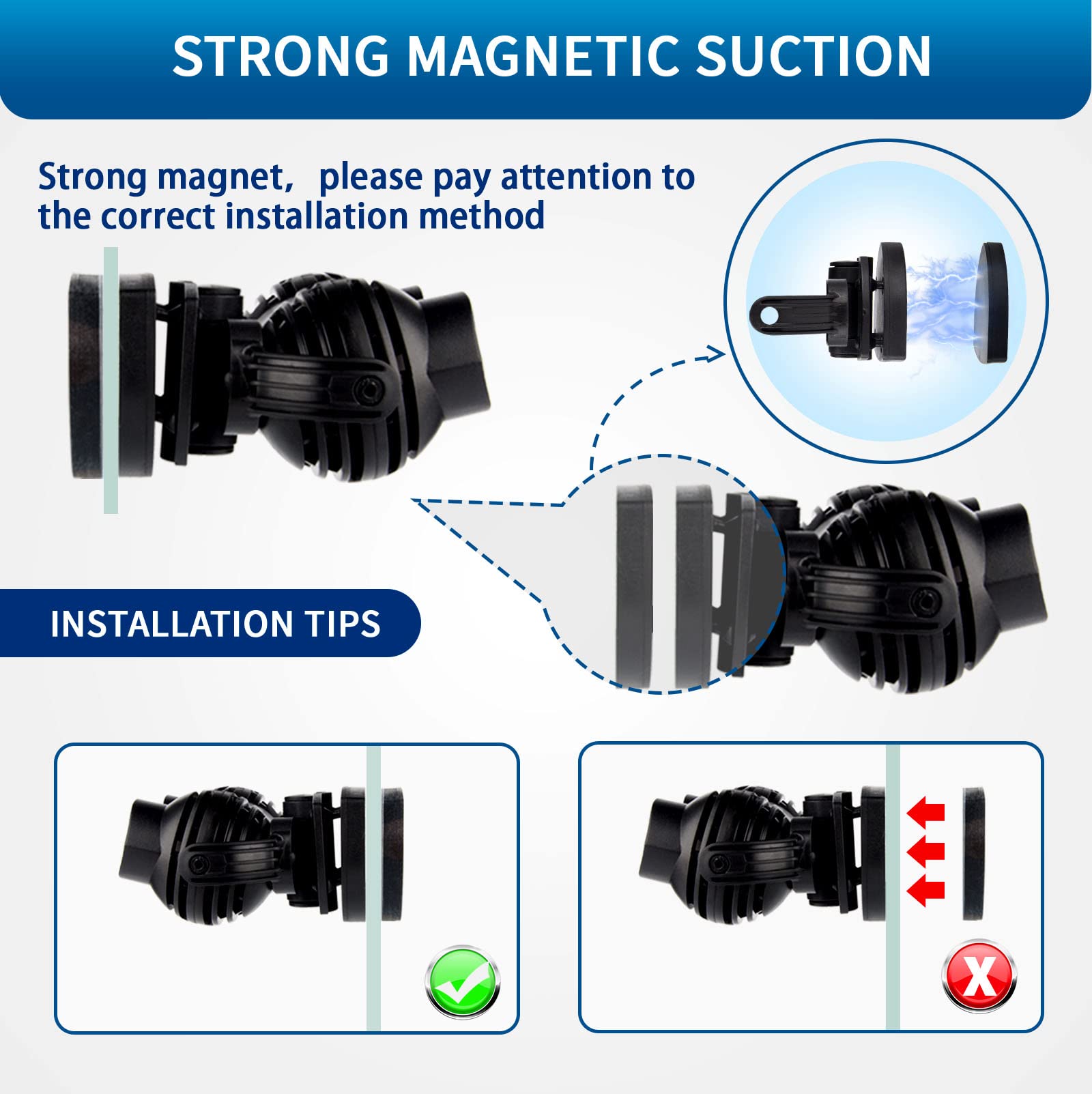 FREESEA Wave Maker 360-degree rotation demonstrates adjustable flow direction to reach every corner.