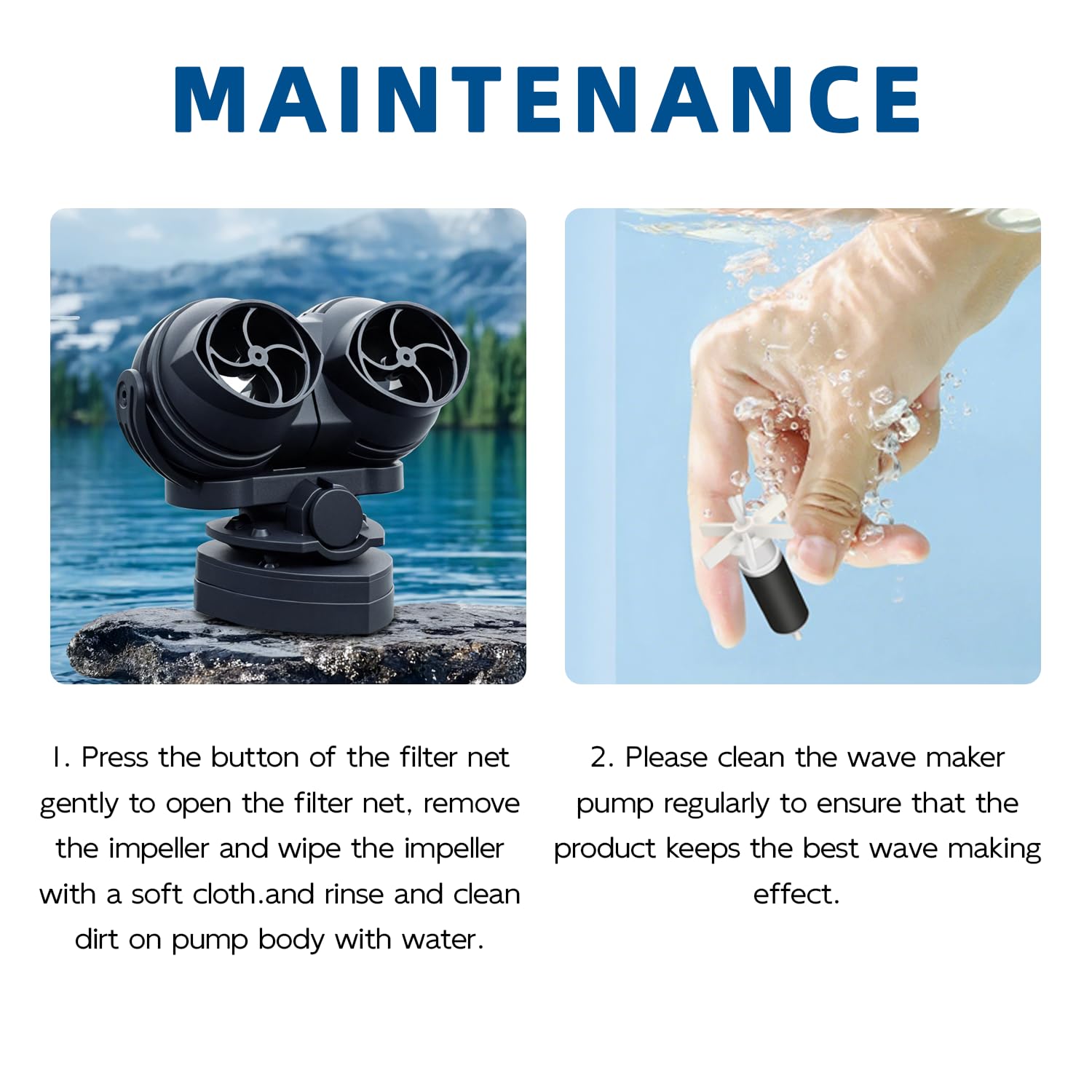 FREESEA Wave Maker operates quietly while maintaining consistent water movement.