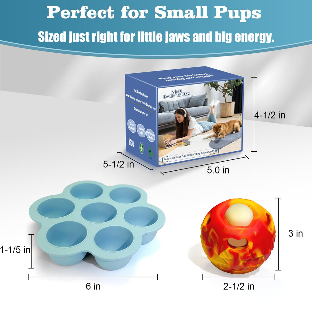 Freezeball small dogs red design, simple to open for quick frozen treats