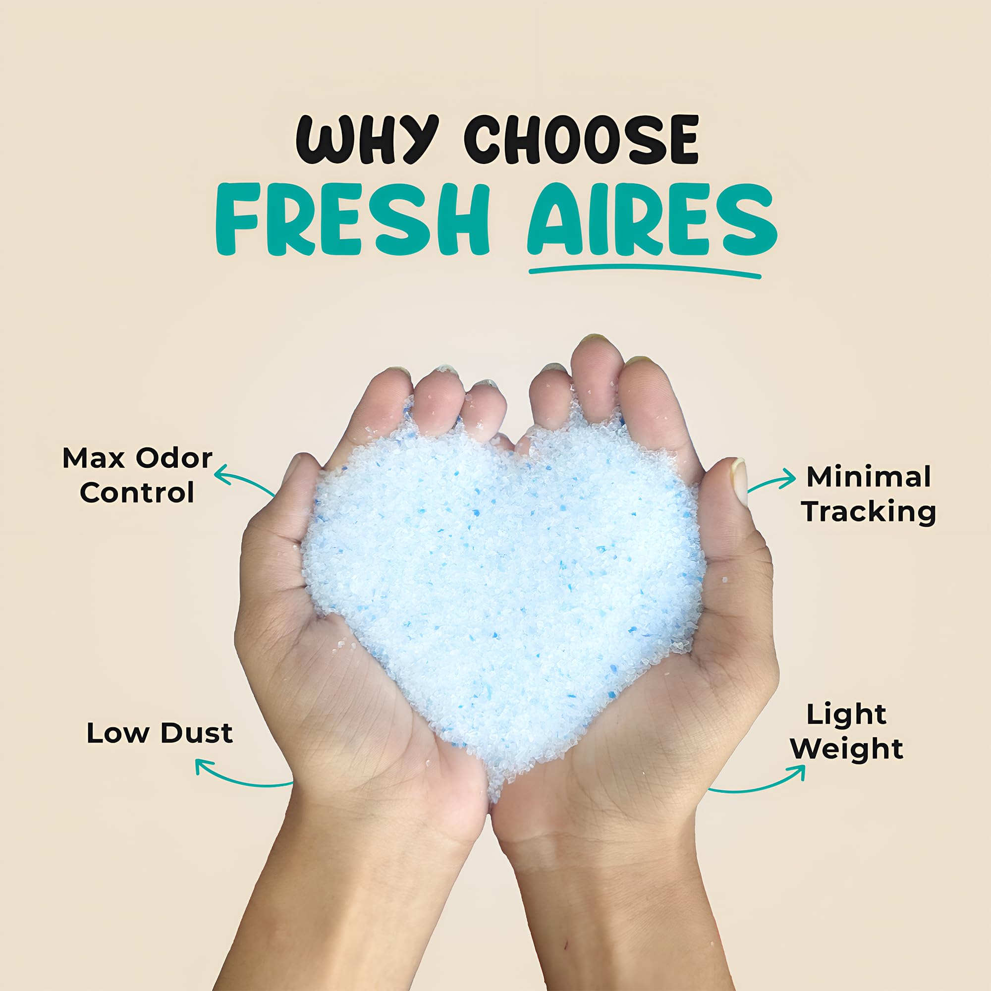 Fresh Aires Silica Crystal Cat Litter odor control feature keeps your home fresher