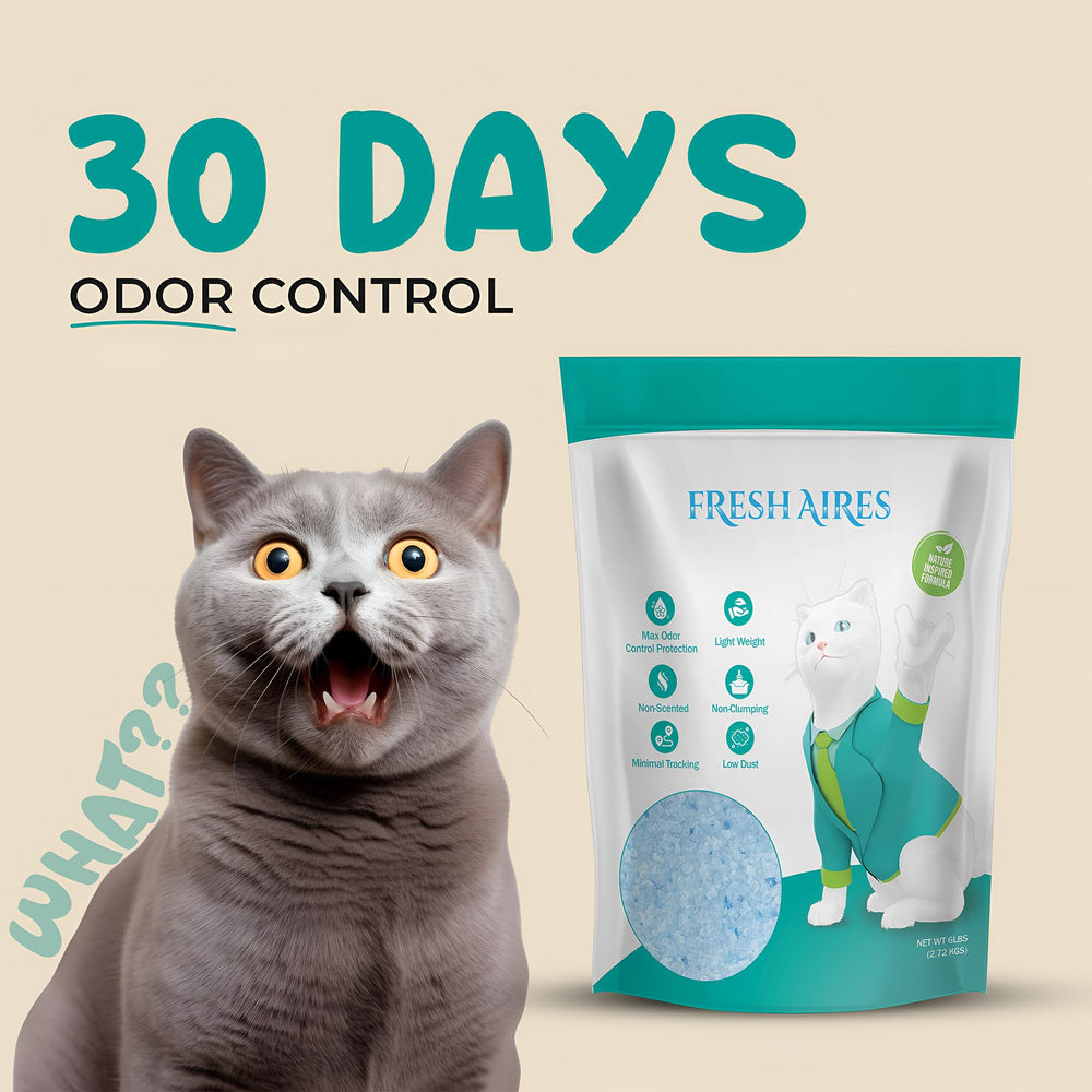 Fresh Aires Silica Crystal Cat Litter soft on paws for kittens and cats