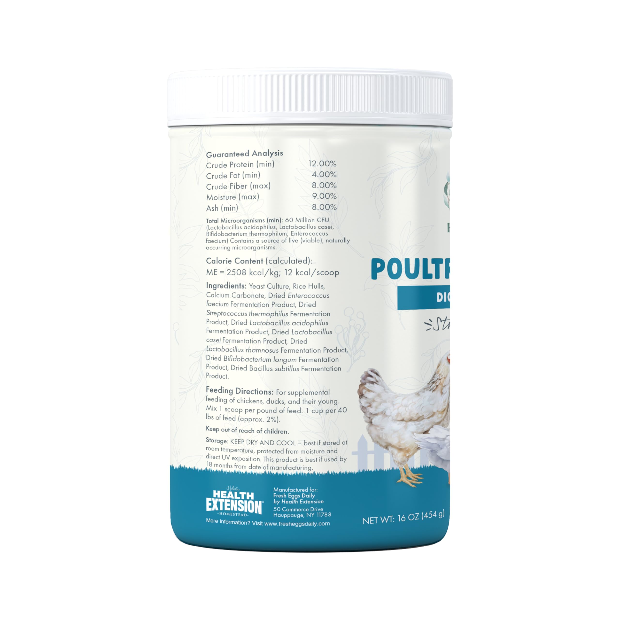 Fresh Eggs Daily Poultry Probiotics in coop to help odor reduction.