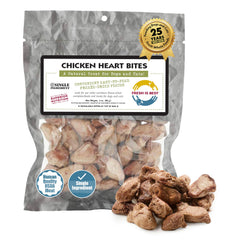 Fresh Is Best freeze-dried chicken hearts package front for training rewards.