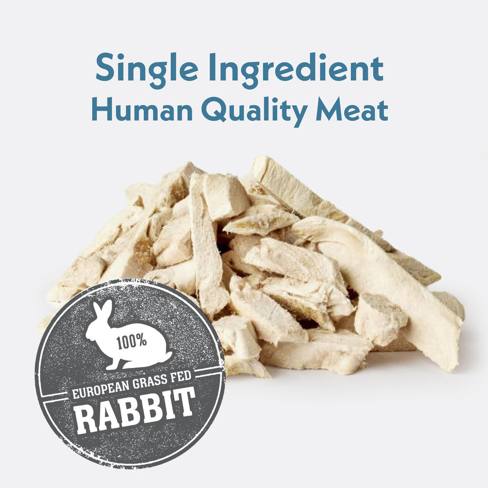 Fresh Is Best Rabbit Tenders bite-sized treats suitable for dogs and cats.