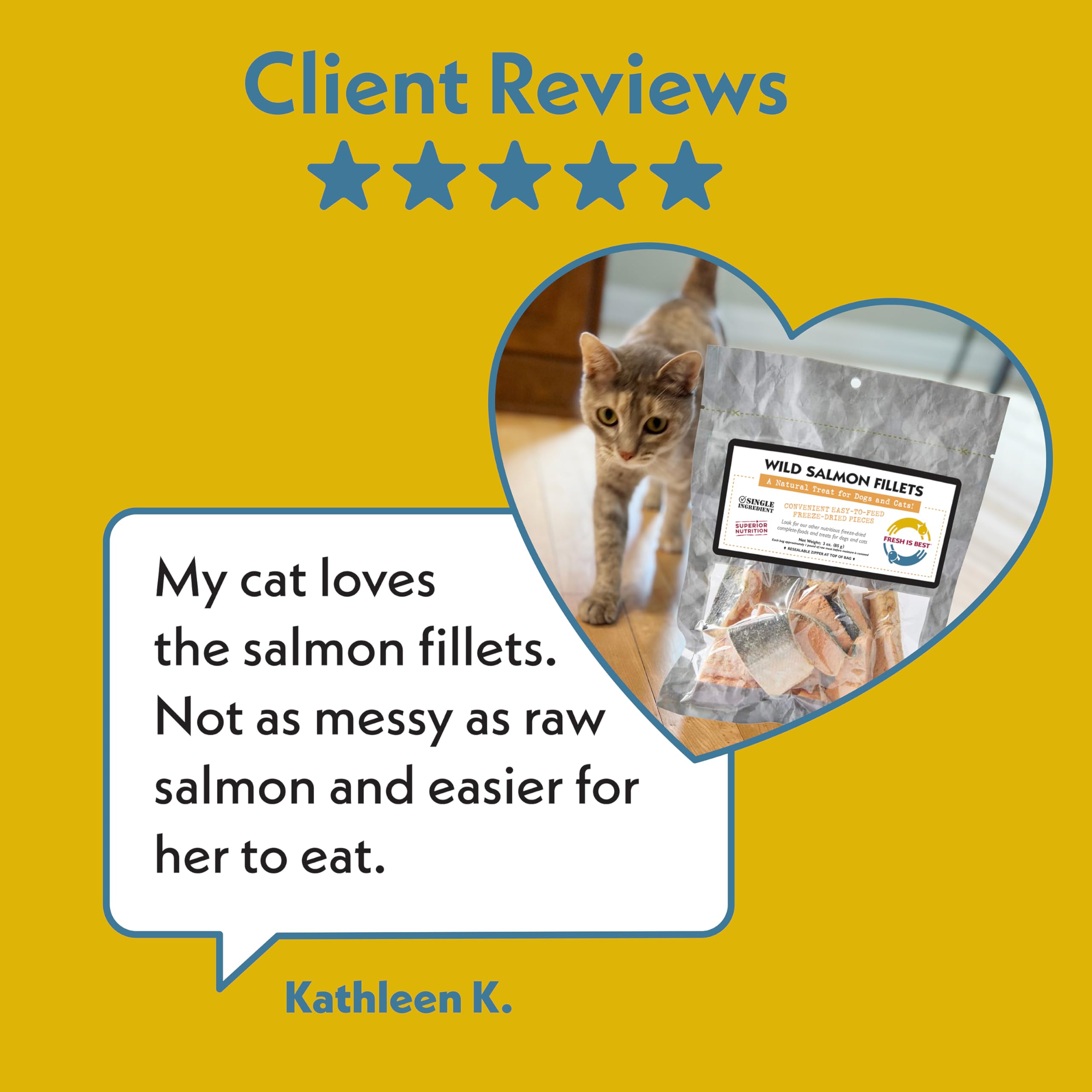 Simple, single-ingredient Fresh Is Best salmon treat ingredients