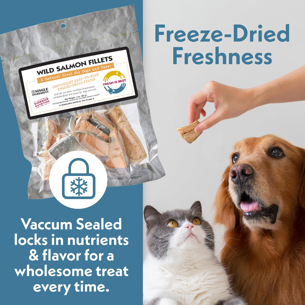Vacuum-sealed bag preserves freshness in Fresh Is Best salmon treats