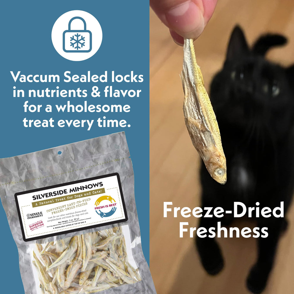 Fresh Is Best Silverside Minnows provide a high-protein option