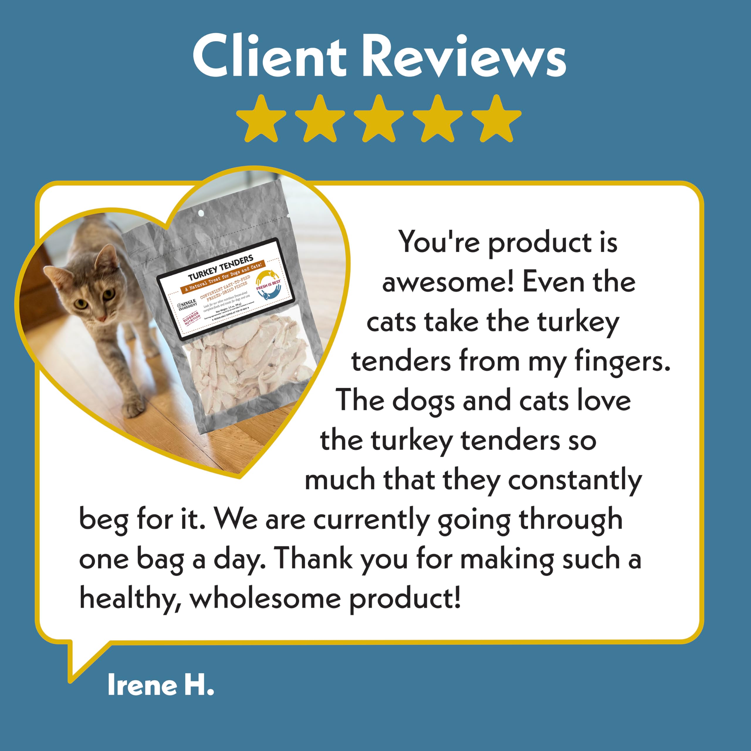 Fresh Is Best resealable bag keeps treats fresh between uses.