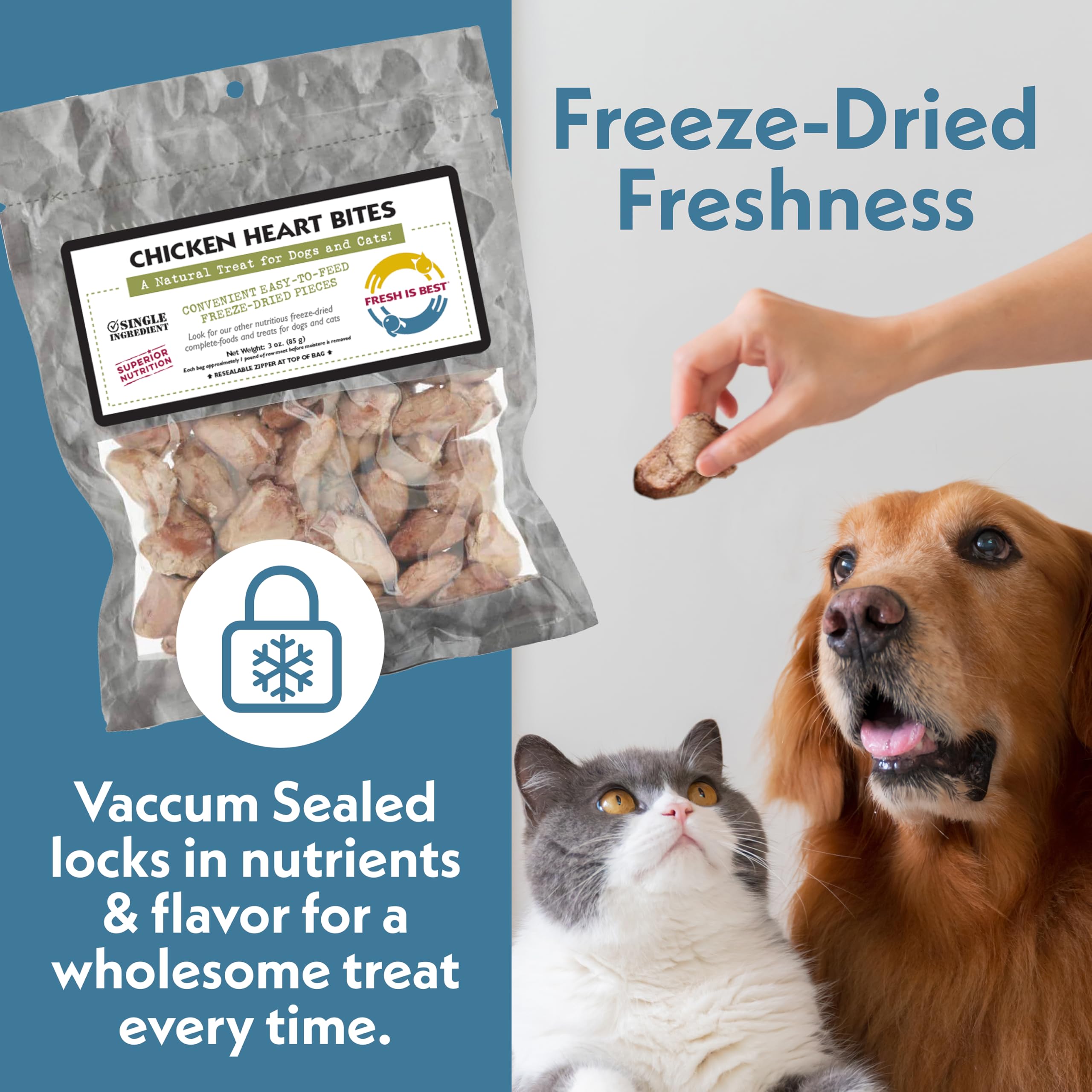Fresh Is Best vacuum-sealed bag preserves freshness and nutrients.