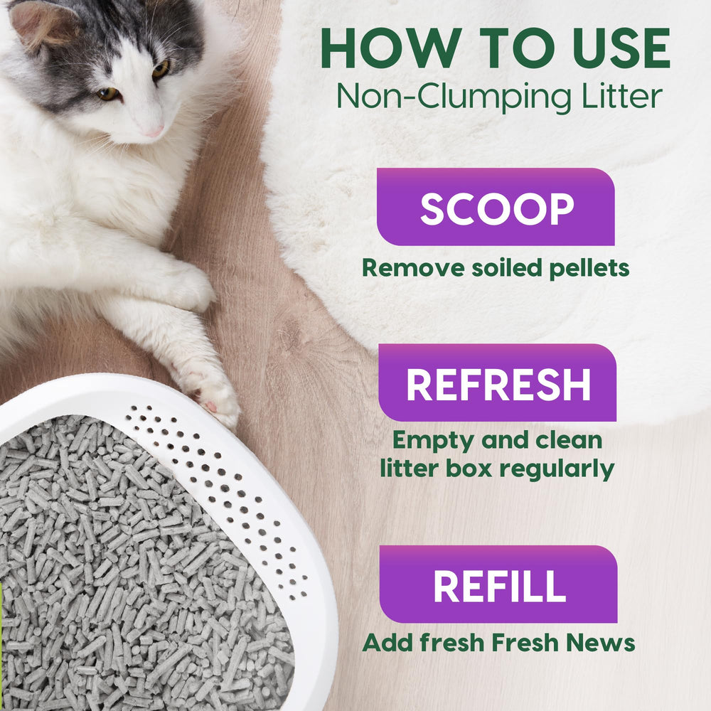 Fresh News 3x absorbent litter technology captures moisture quickly.