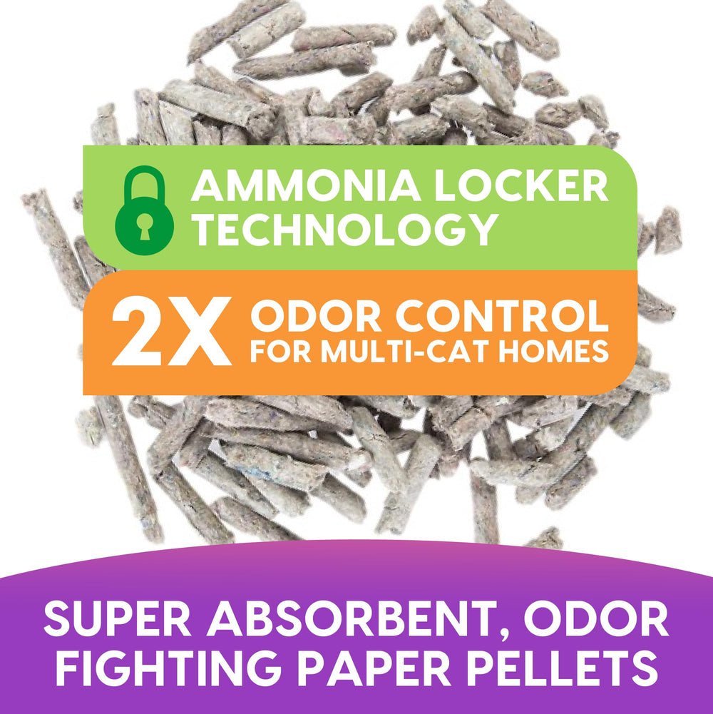 Fresh News low-tracking pellets reduce litter spread across floors.