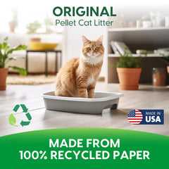 Fresh News unscented pellets provide odor control in cat habitats.