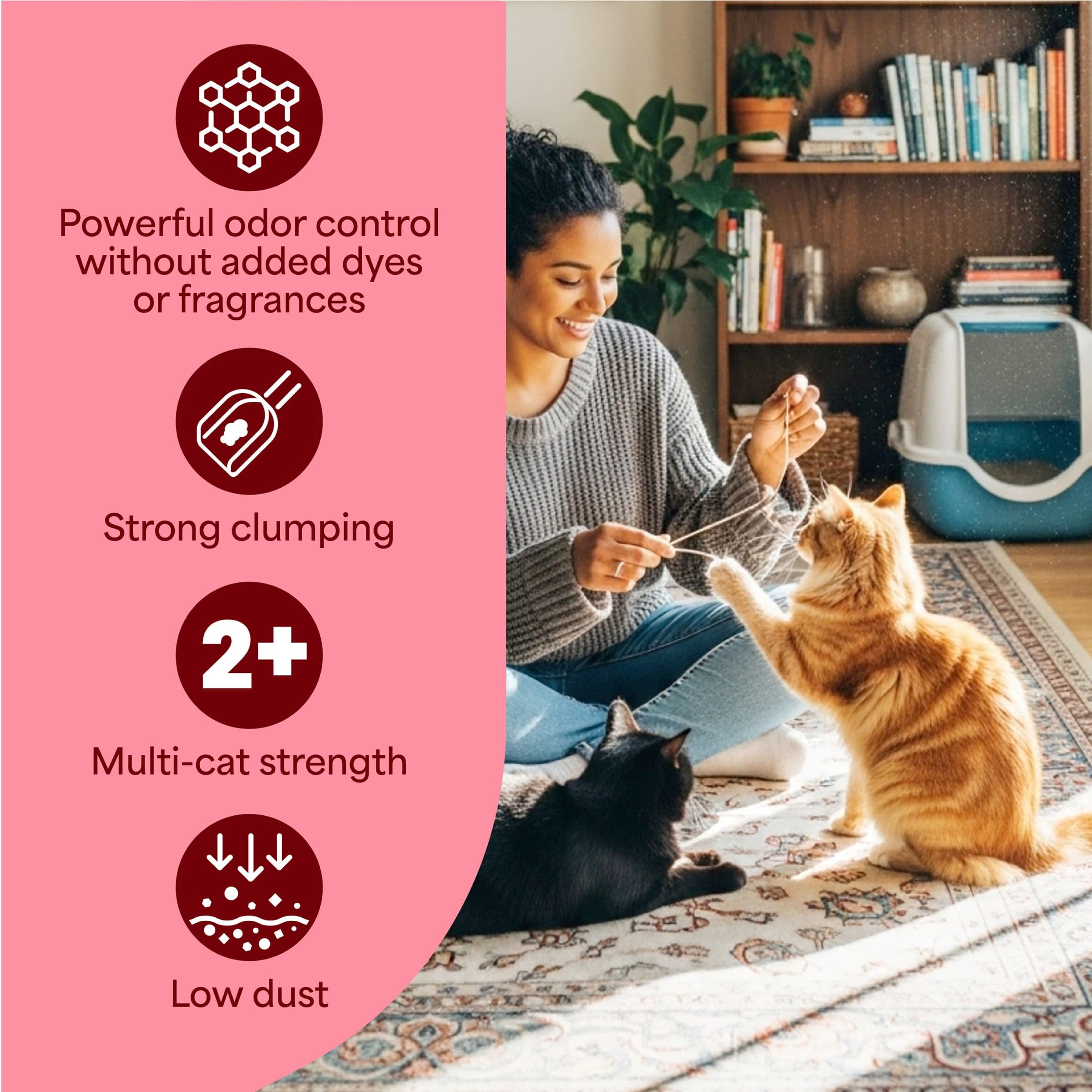 Fresh Step Advanced fragrance-free unscented litter display for sensitive noses